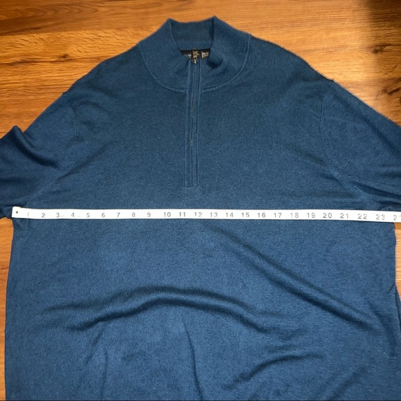 Banana Republic Blue Half Zip Pima Cotton Cashmere Sweater XL - Picture 4 of 6